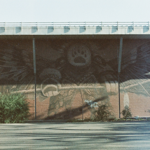 Colour print: vibrant graffiti on a wall